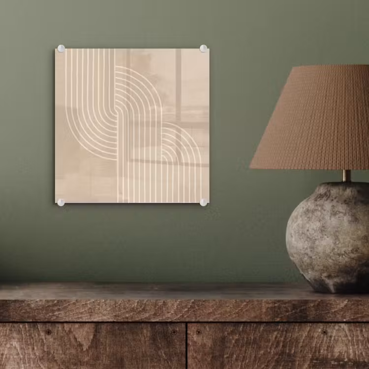 Parallelle lijnen - Lichte textuur - Beige plexiglas 5mm klein -sfeer3