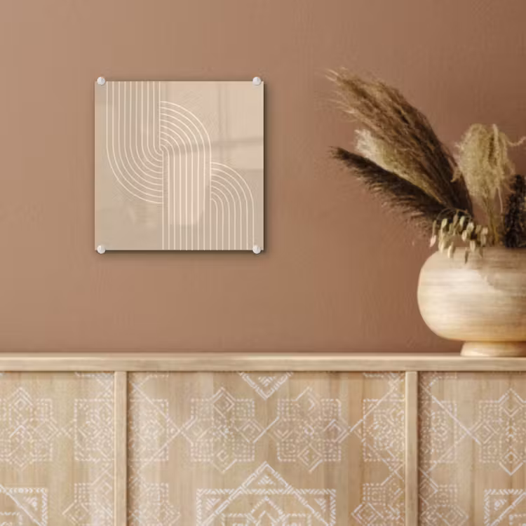 Parallelle lijnen - Lichte textuur - Beige plexiglas 5mm klein -sfeer5