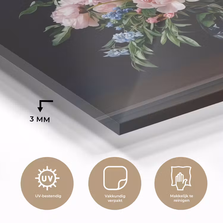 Pastel - Bloemen - Glazen - Vaas plexiglas 5mm klein -sfeer2
