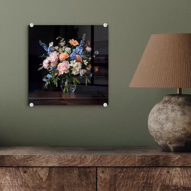 Pastel - Bloemen - Glazen - Vaas plexiglas 5mm klein -sfeer3