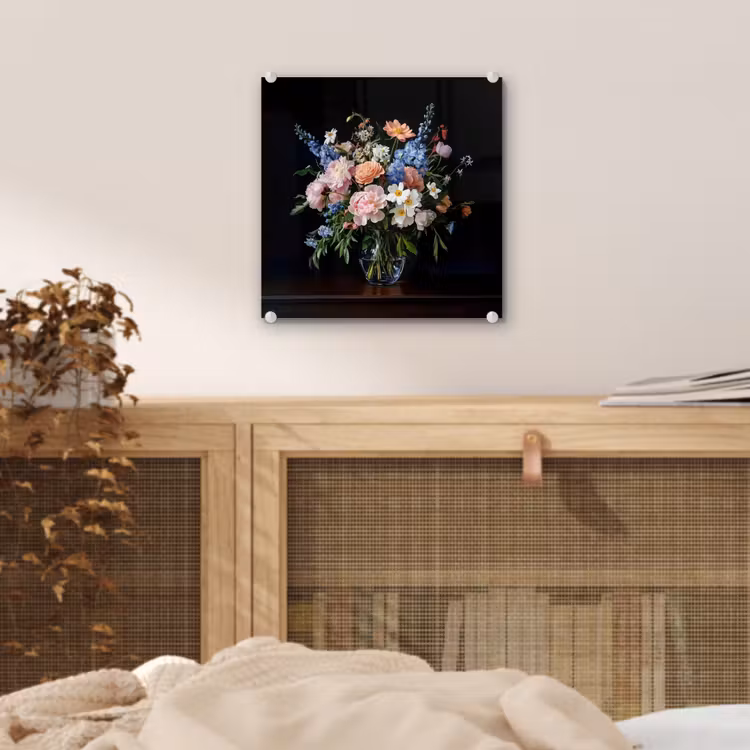 Pastel - Bloemen - Glazen - Vaas plexiglas 5mm klein -sfeer4