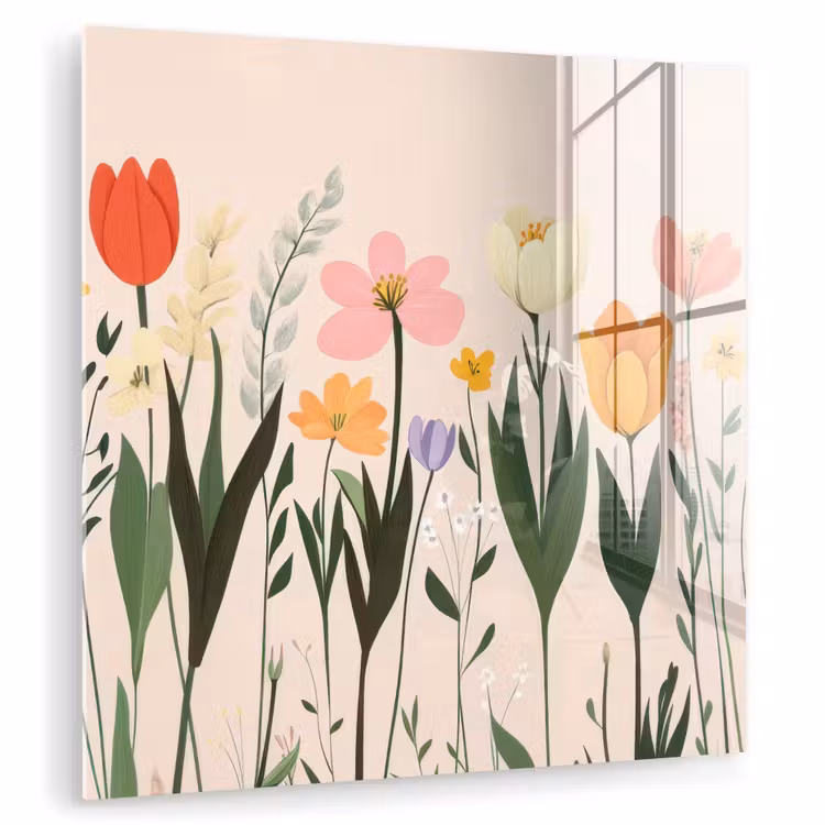 Pasteltinten - Bloemen - Illustratie plexiglas 5mm klein -zzzproduct_nieuw