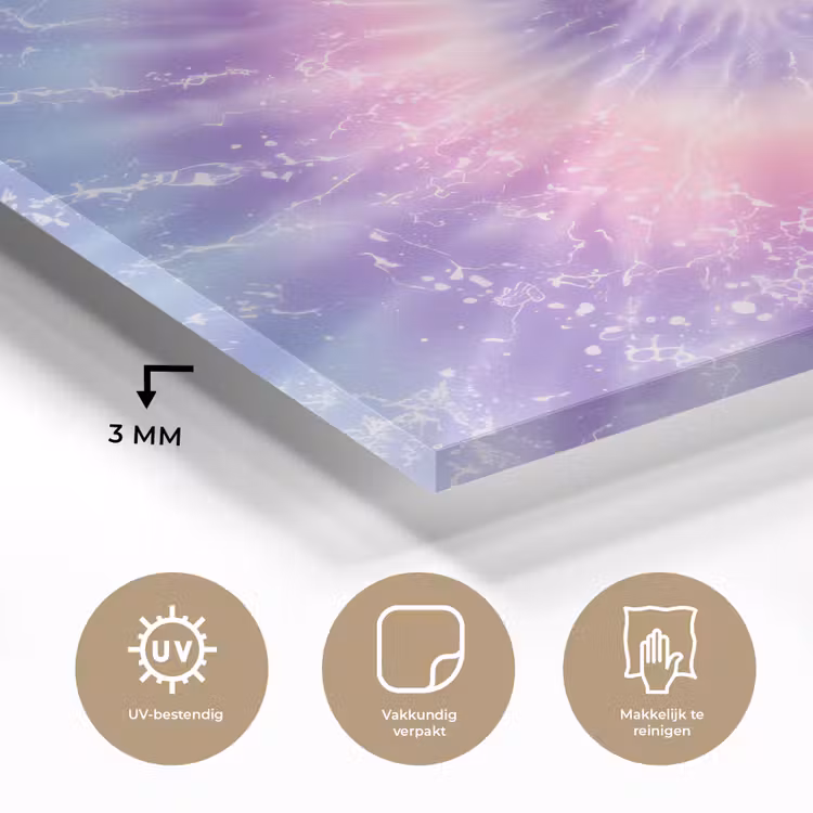 Pasteltinten - Paars - Spiraal - Marmer plexiglas 5mm klein -sfeer2
