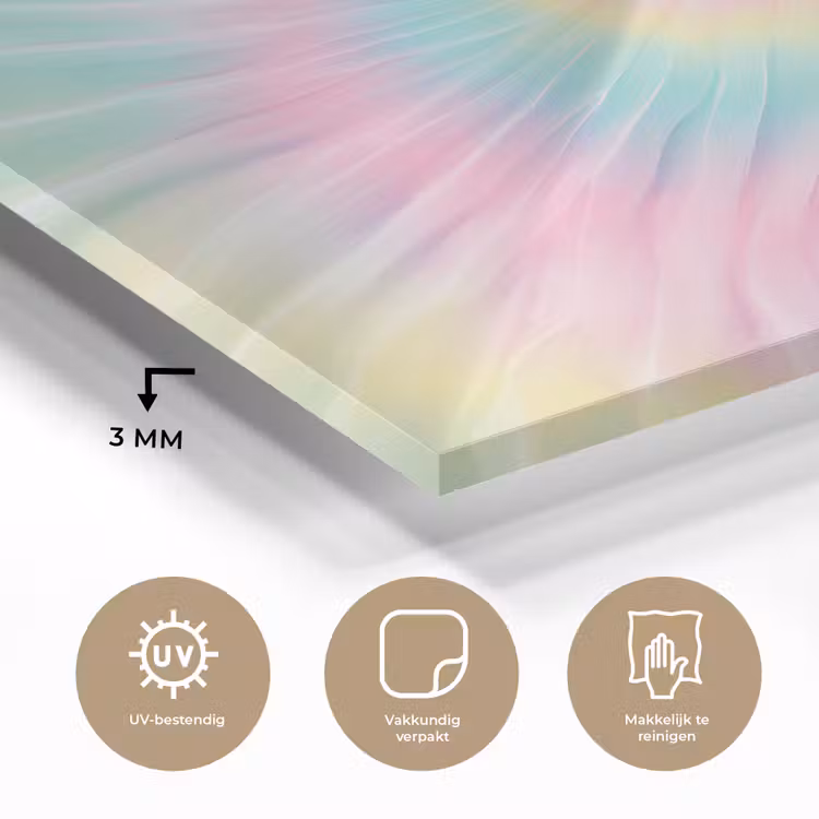 Pasteltinten - Tie dye - Roze plexiglas 5mm klein -sfeer2