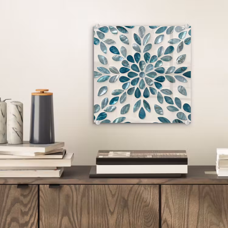 Patroon - Bladeren - Abstract - Modern - Turquoise plexiglas 5mm klein -sfeer1
