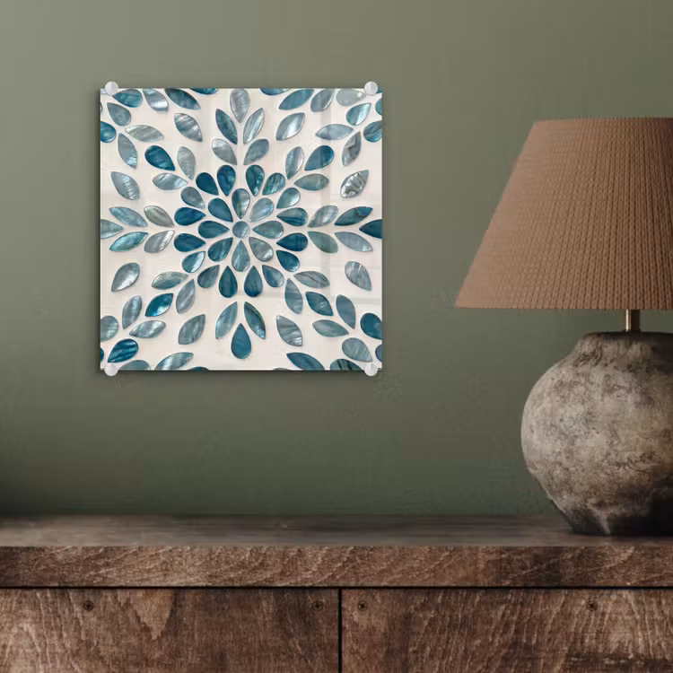 Patroon - Bladeren - Abstract - Modern - Turquoise plexiglas 5mm klein -sfeer3