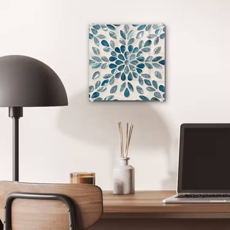 Patroon - Bladeren - Abstract - Modern - Turquoise plexiglas 5mm klein -sfeer6