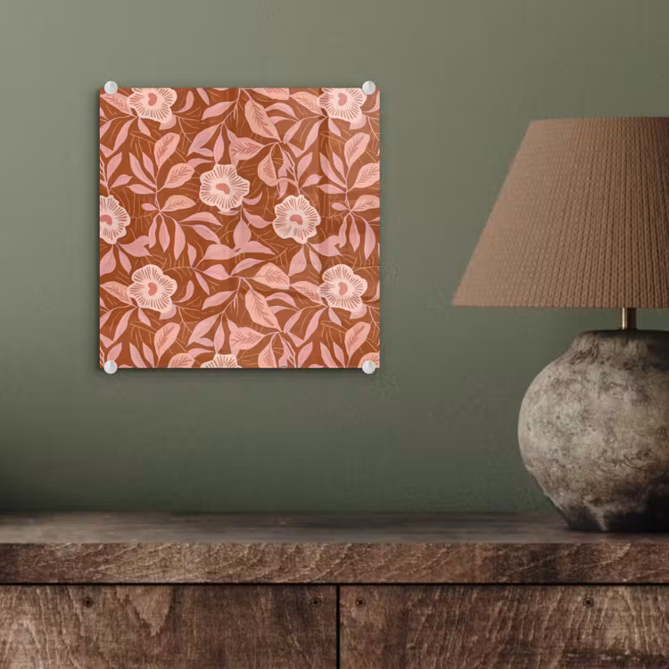 Patroon - Bladeren - Terracotta plexiglas 5mm klein 11 -sfeer3