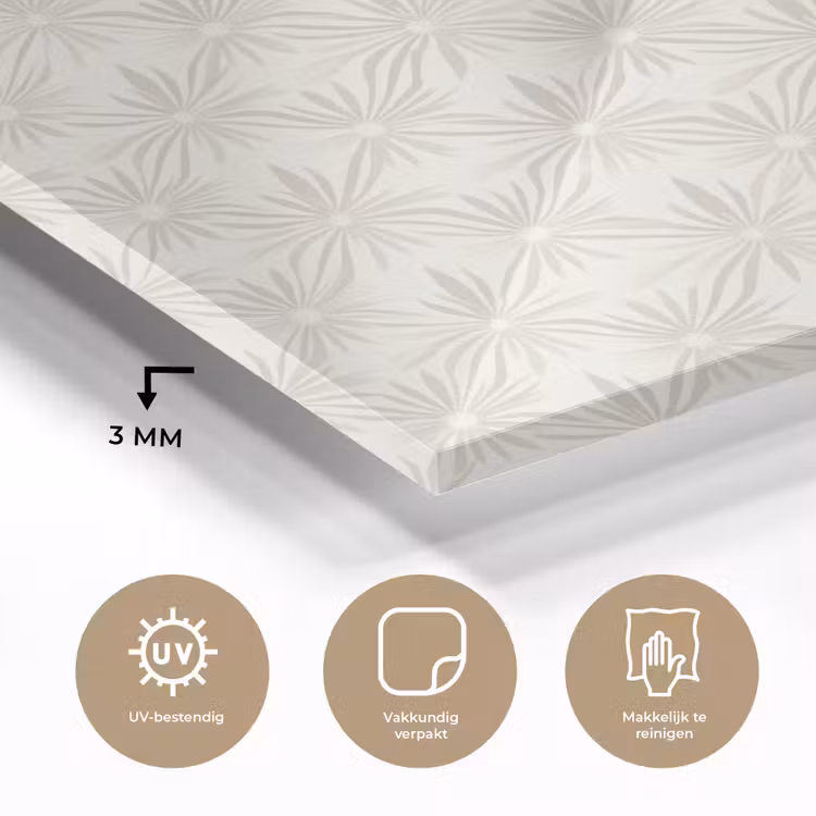 Patroon - Bloemen - Beige plexiglas 5mm klein 11 -sfeer2