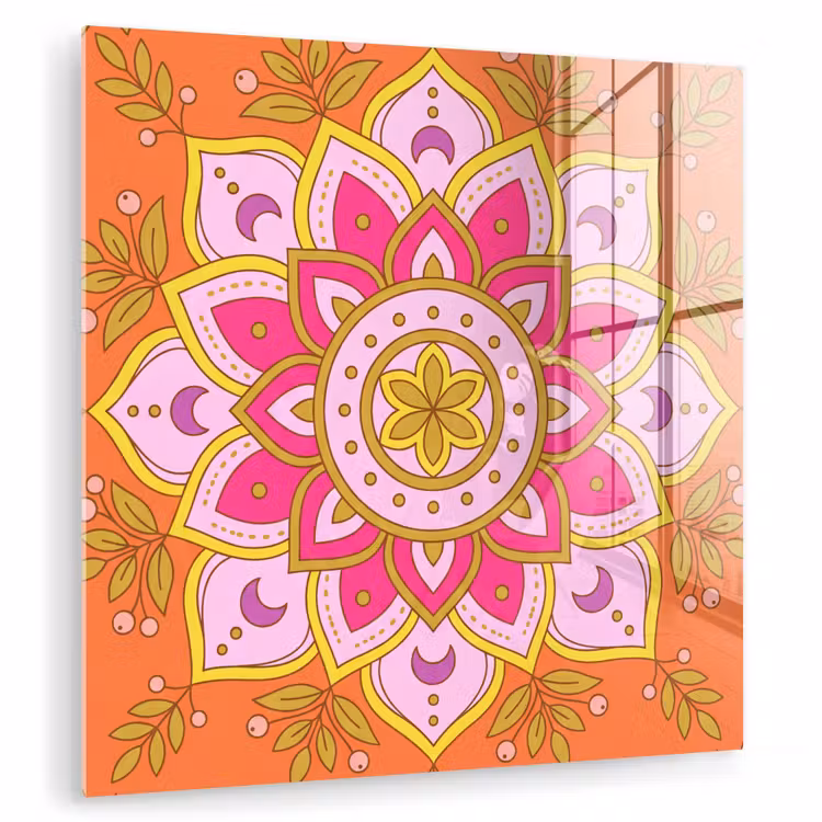 Patroon - Bloemmotief - Decoratie - Abstract - Roze plexiglas 5mm klein -zzzproduct_nieuw