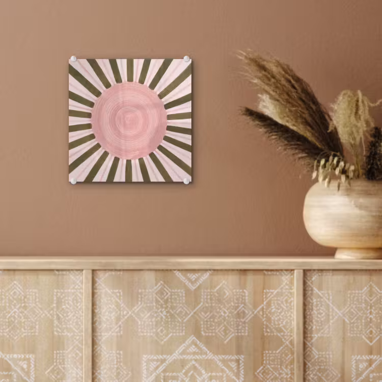 Patroon - Cirkel - Stralen - Abstract - Roze plexiglas 5mm klein -sfeer5