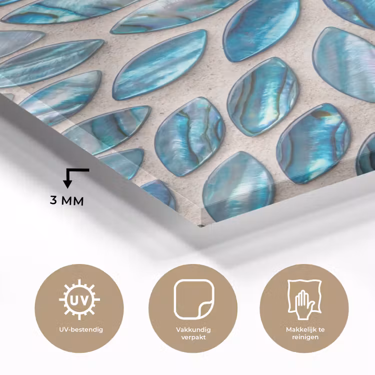 Patroon - Glans - Abstract - Blauw - Decoratie plexiglas 5mm klein -sfeer2