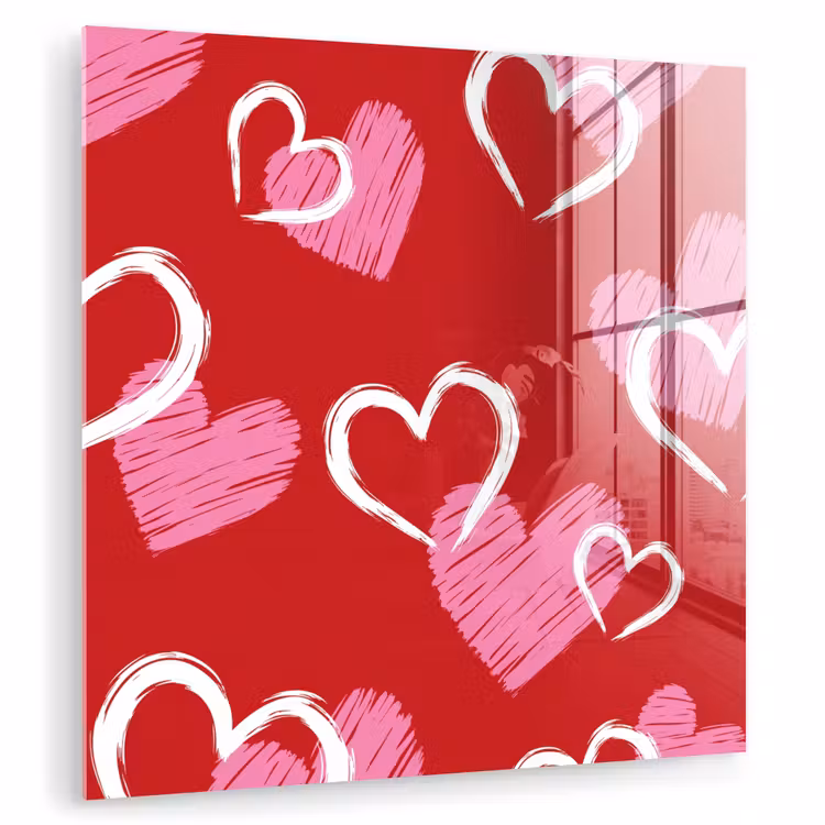 Patroon - Hartjes - Roze - Valentijn plexiglas 5mm klein -zzzproduct_nieuw