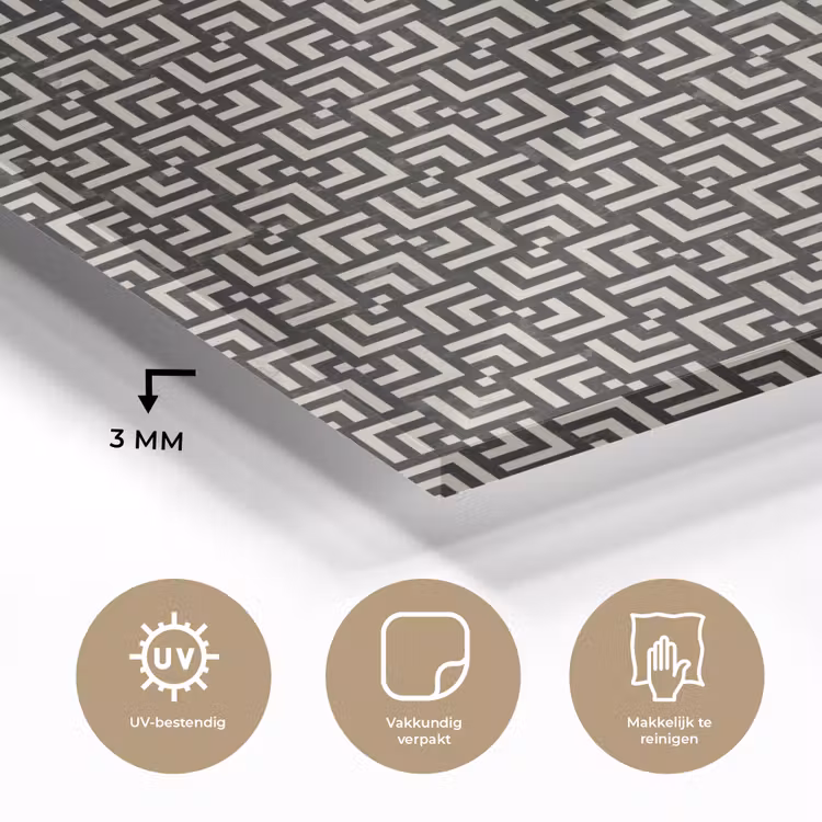 Patroon - Marmer - Zwart plexiglas 5mm klein 11 -sfeer2