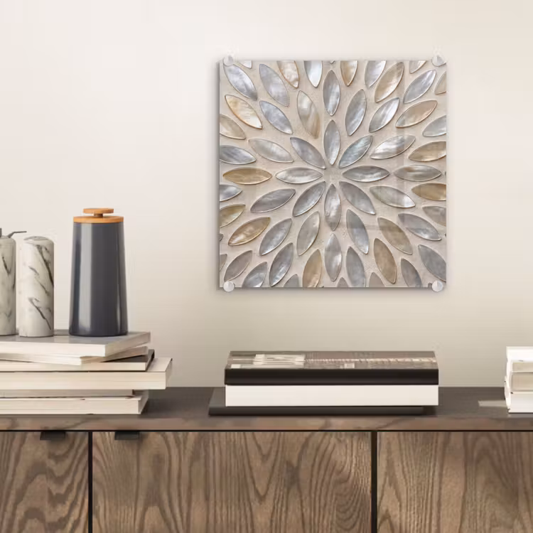 Patroon - Ovaal - Glanzend - Abstract - Beige plexiglas 5mm klein -sfeer1