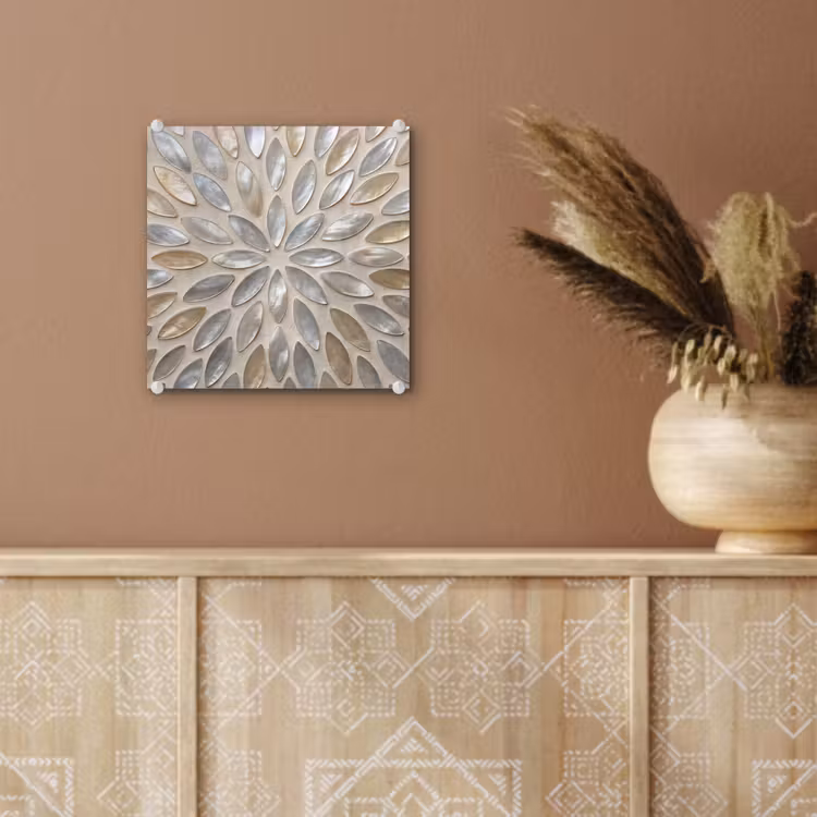 Patroon - Ovaal - Glanzend - Abstract - Beige plexiglas 5mm klein -sfeer5