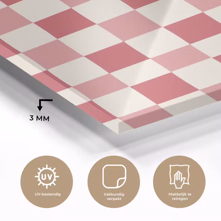 Patroon - Schaak - Roze plexiglas 5mm klein 11 -sfeer2