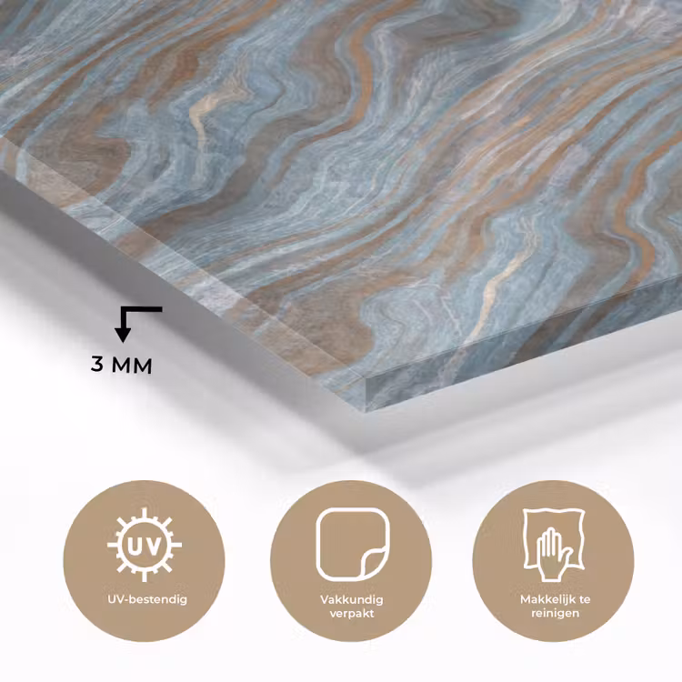 Patroon - Steen - Blauw plexiglas 5mm klein 11 -sfeer2