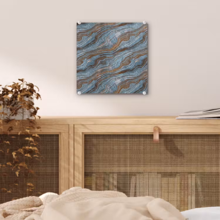 Patroon - Steen - Blauw plexiglas 5mm klein 11 -sfeer4