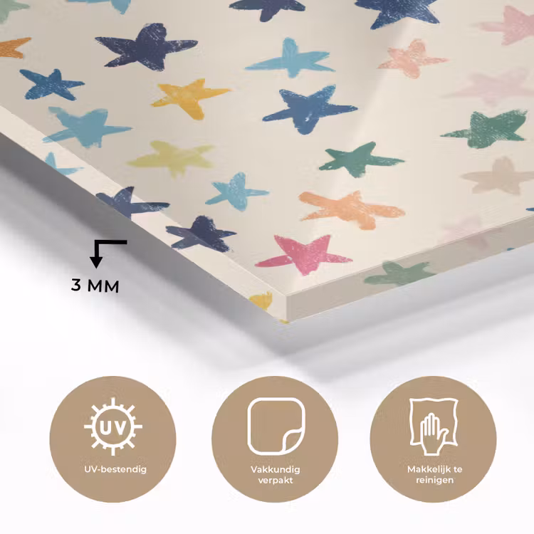 Patroon - Sterren - Kleurrijk plexiglas 5mm klein 11 -sfeer2
