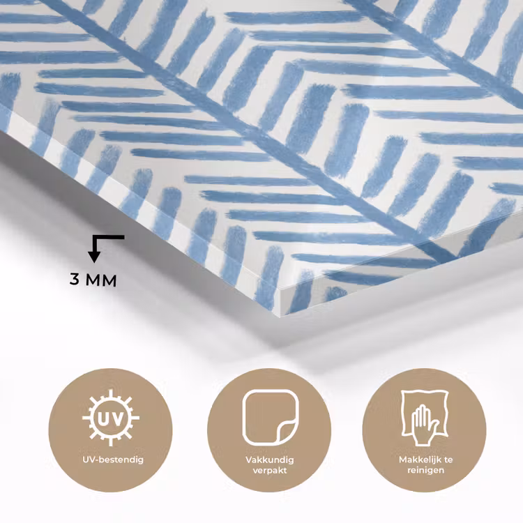 Patroon - Streep - Blauw plexiglas 5mm klein 11 -sfeer2