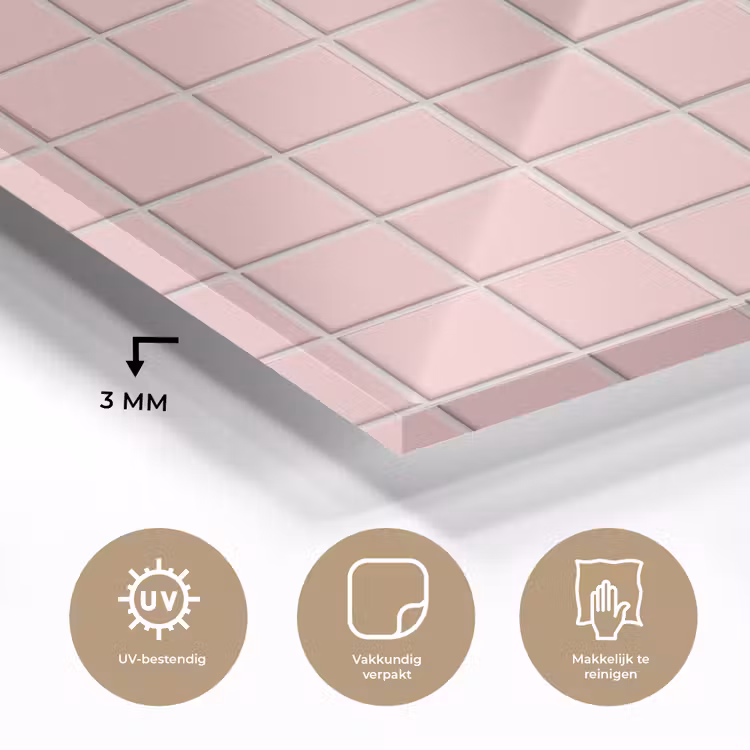 Patroon - Tegel - Pastelroze plexiglas 5mm klein 11 -sfeer2