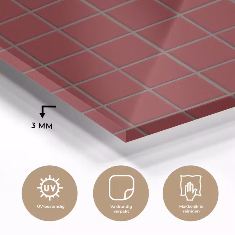 Patroon - Tegels - Burgundy plexiglas 5mm klein 11 -sfeer2