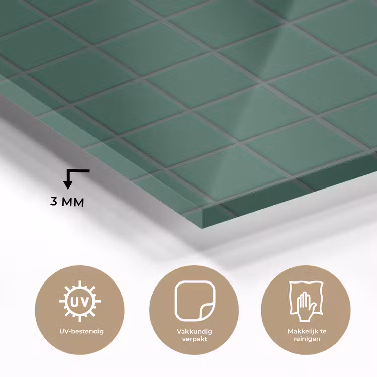 Patroon - Tegels - Dennen - Groen plexiglas 5mm klein 11 -sfeer2