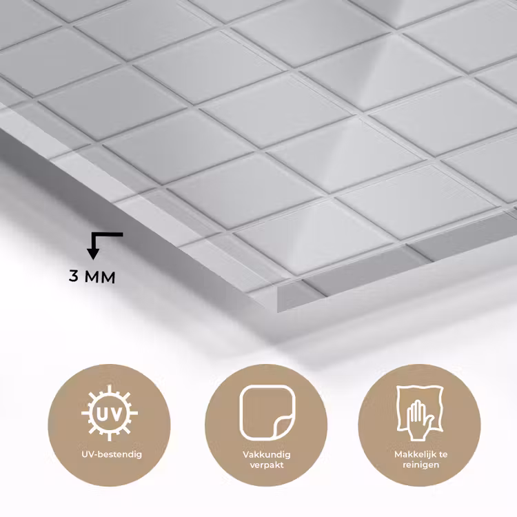 Patroon - Tegels - Licht - Grijs plexiglas 5mm klein 11 -sfeer2