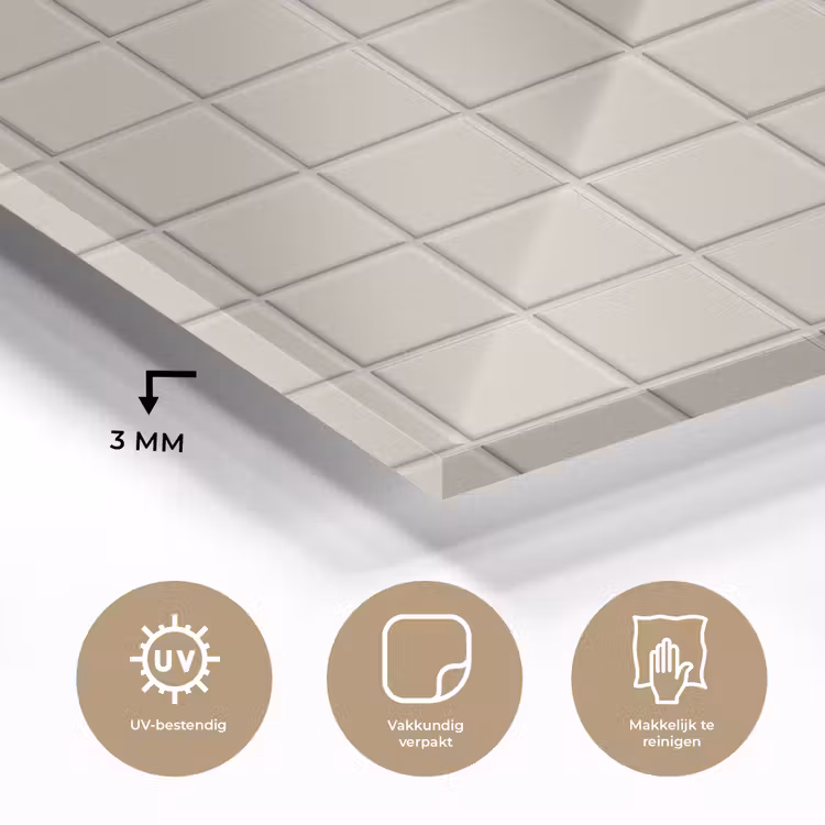Patroon - Tegels - Taupe plexiglas 5mm klein 11 -sfeer2