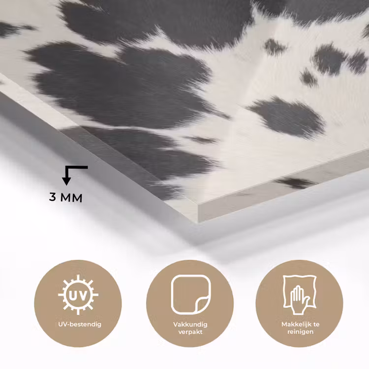 Patroon - Vacht - Zwart - Wit plexiglas 5mm klein -sfeer2