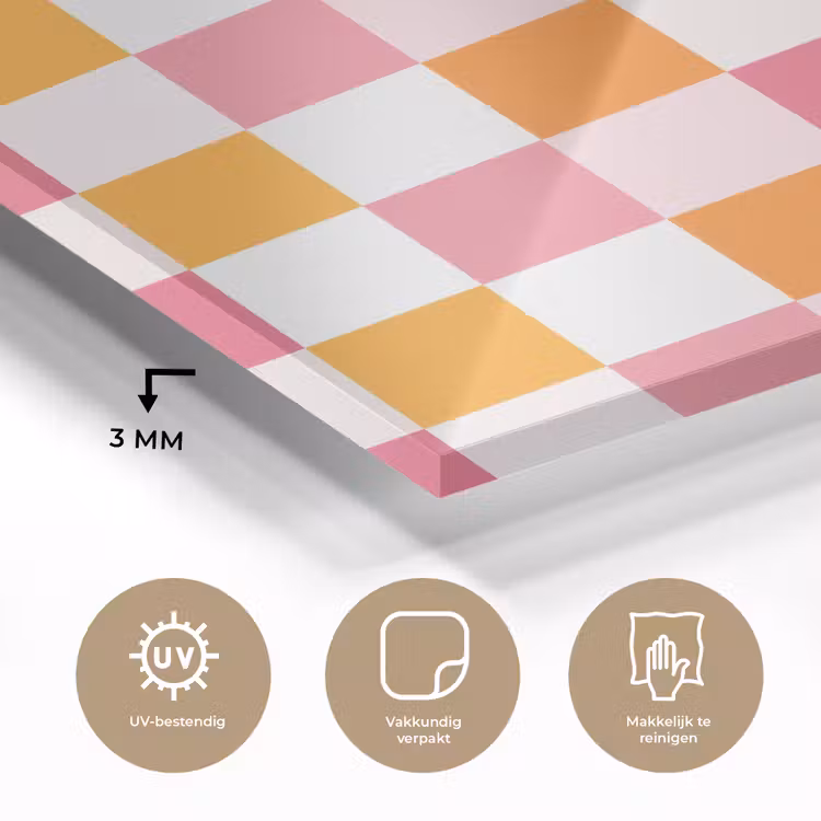 Patroon - Vierkant - Roze plexiglas 5mm klein 11 -sfeer2