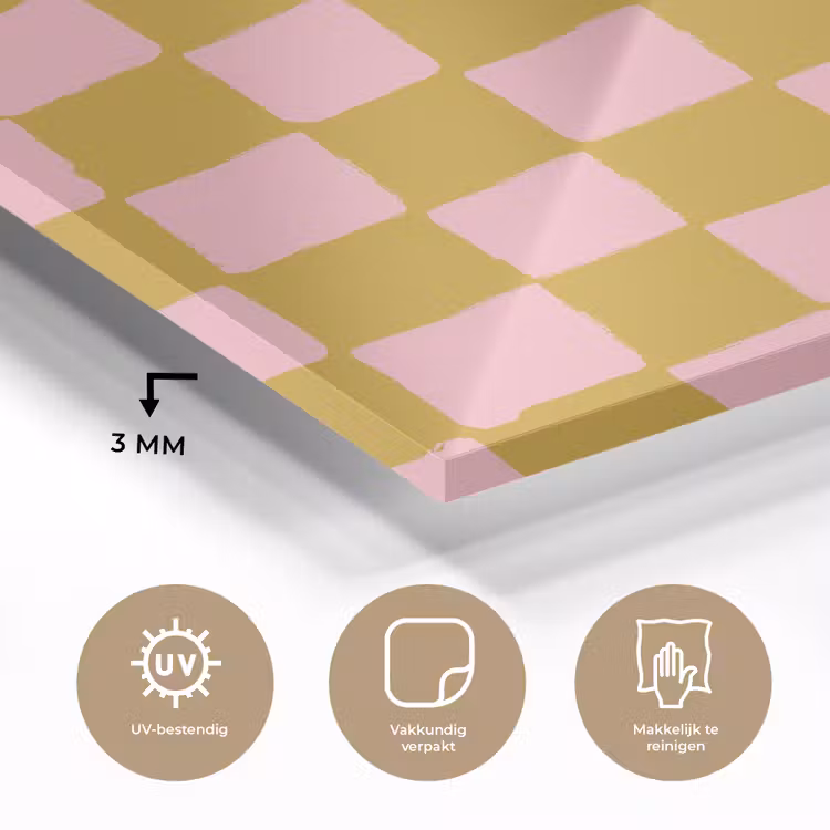 Patroon - Vierkant - Roze plexiglas 5mm klein 11 -sfeer2