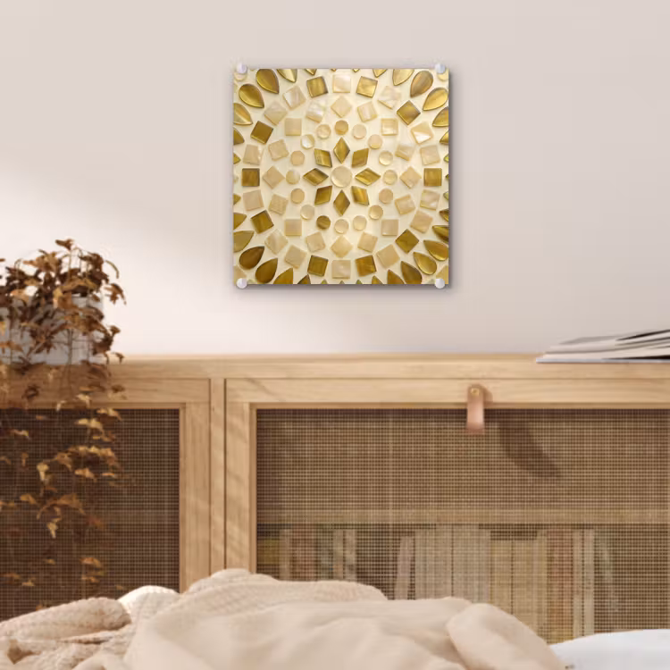 Patroon - Vormen - Mozaïek - Abstract - Goud plexiglas 5mm klein -sfeer4