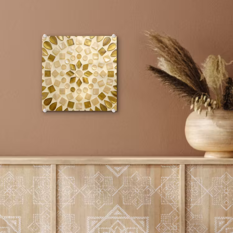 Patroon - Vormen - Mozaïek - Abstract - Goud plexiglas 5mm klein -sfeer5