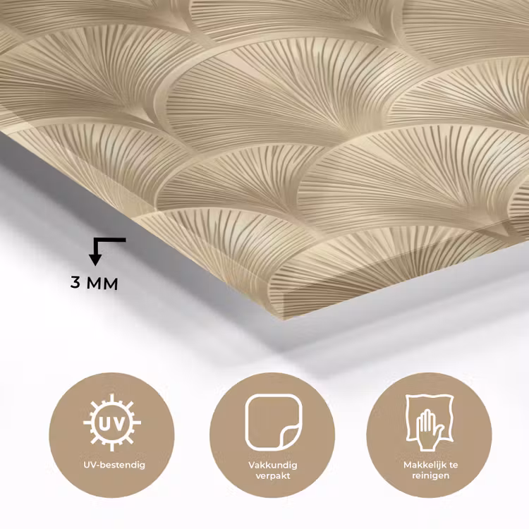 Patroon - Waaier - Goud plexiglas 5mm klein 11 -sfeer2