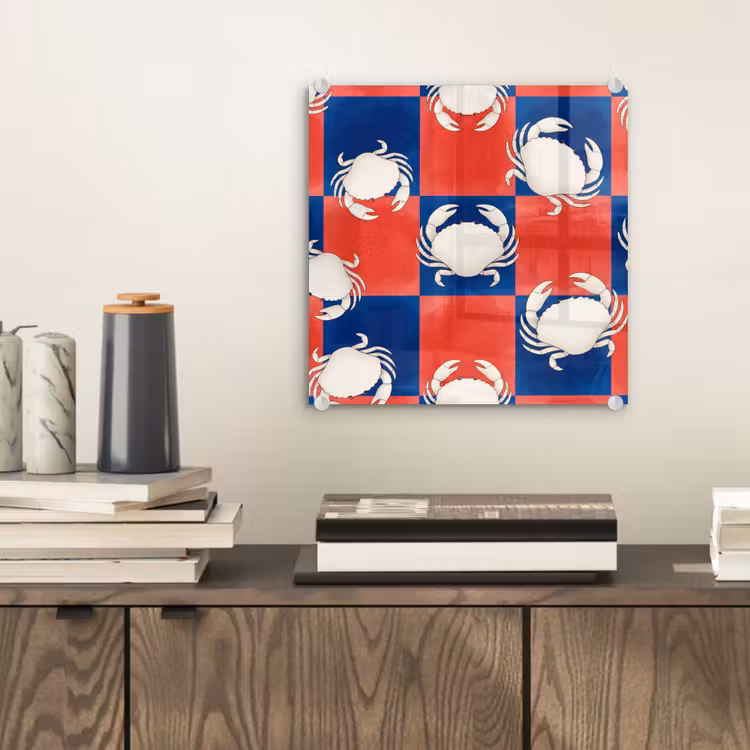 Patroon - Zeeleven - Rood - Blauw - Abstract plexiglas 5mm klein -sfeer1