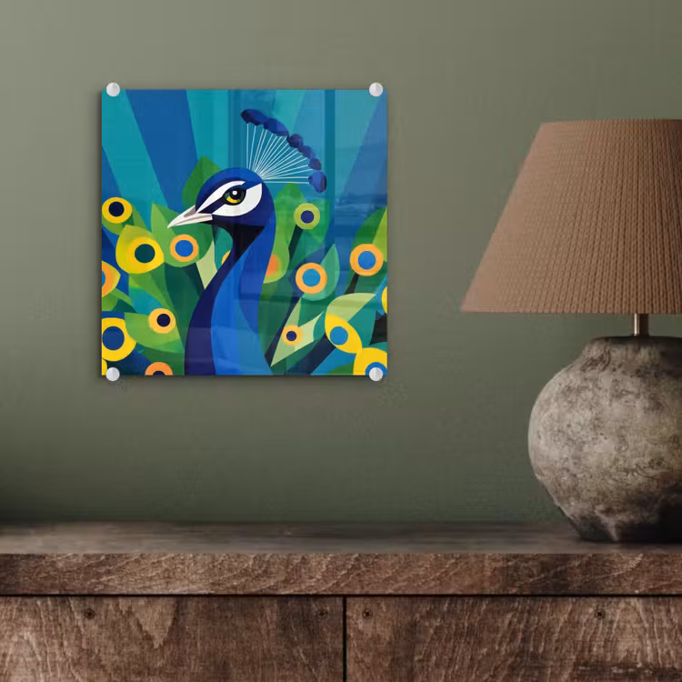 Pauw - Cirkels - Blauw plexiglas 5mm klein -sfeer3