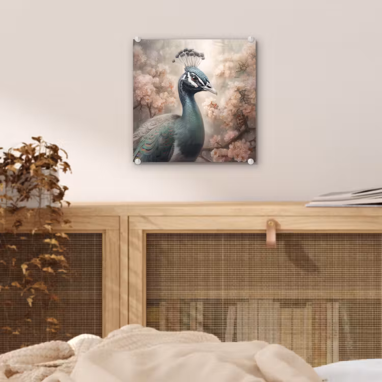 Pauw - Vogels - Bloemen - Boom - Botanisch plexiglas 5mm klein -sfeer4