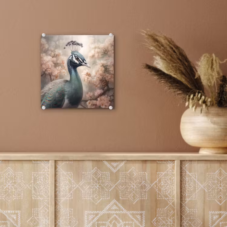 Pauw - Vogels - Bloemen - Boom - Botanisch plexiglas 5mm klein -sfeer5
