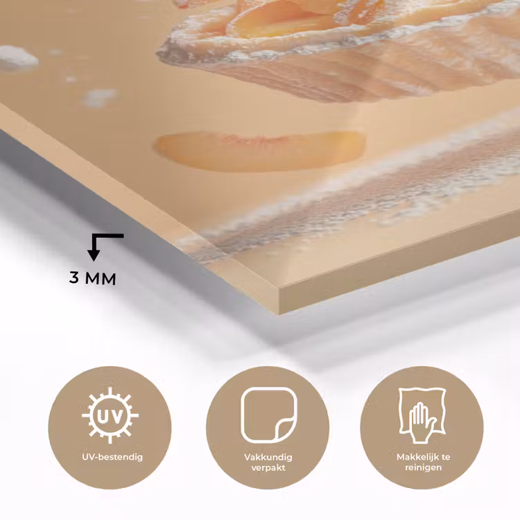 Peach - Eten - Taart - Oranje plexiglas 5mm klein -sfeer2