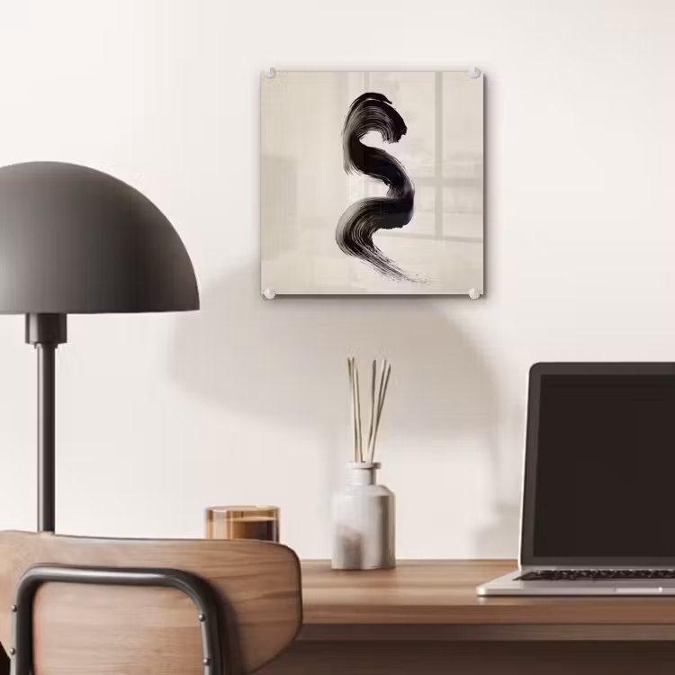 Penseelstreek - Zwart - Minimalistisch plexiglas 5mm klein -sfeer6