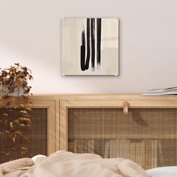 Penseelstreken - Verticaal - Zwart plexiglas 5mm klein -sfeer4