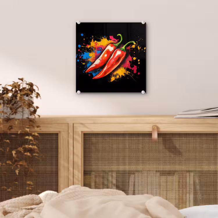 Peper - Graffiti - Verf - Abstract - Modern - Kleurrijk plexiglas 5mm klein -sfeer4