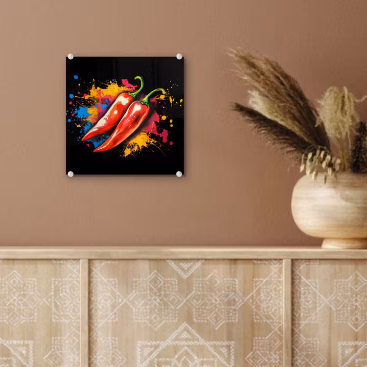 Peper - Graffiti - Verf - Abstract - Modern - Kleurrijk plexiglas 5mm klein -sfeer5