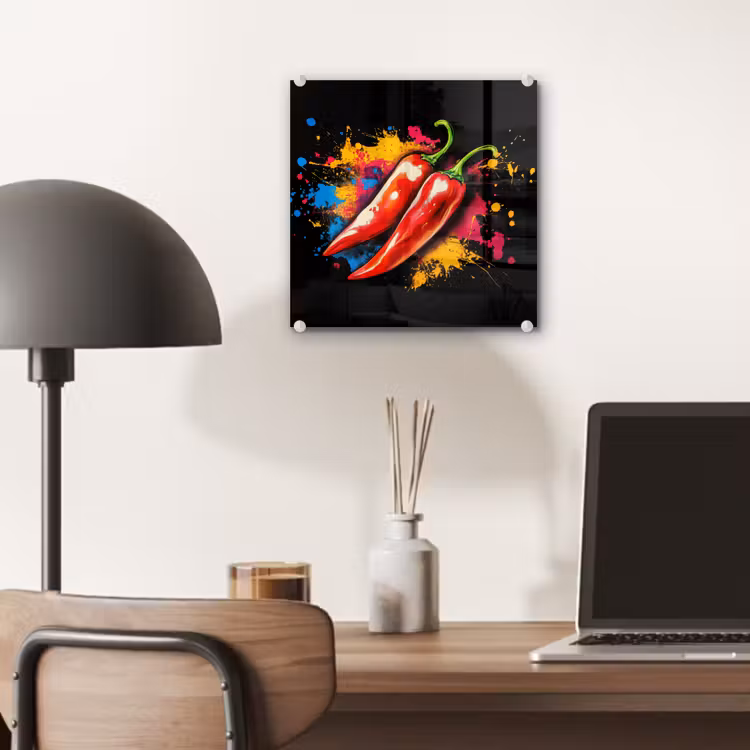 Peper - Graffiti - Verf - Abstract - Modern - Kleurrijk plexiglas 5mm klein -sfeer6