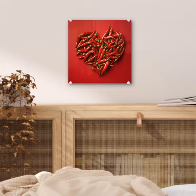 Pepers - Rood - Hart plexiglas 5mm klein -sfeer4