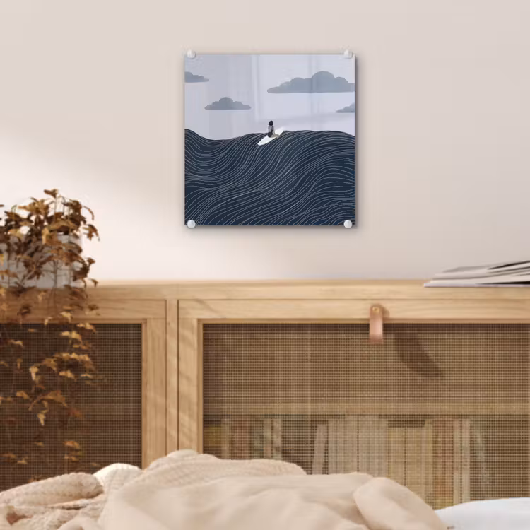 Persoon - Surfen - Oceaan - Natuur - Modern plexiglas 5mm klein -sfeer4