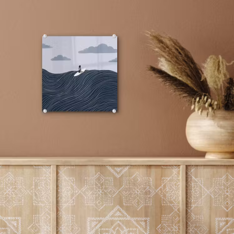 Persoon - Surfen - Oceaan - Natuur - Modern plexiglas 5mm klein -sfeer5