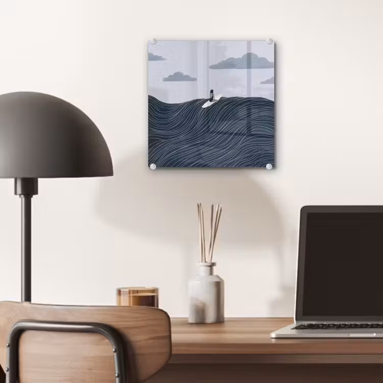 Persoon - Surfen - Oceaan - Natuur - Modern plexiglas 5mm klein -sfeer6